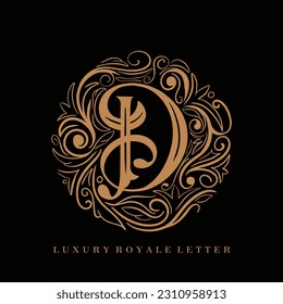 Letter D Luxury Royal Circle Ornament Logo