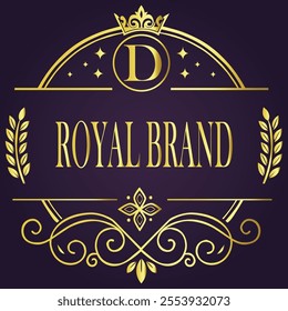 Letter D luxury and Royale brand logo concept design
