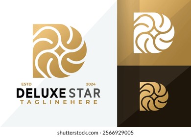 Letter D Luxury Star Logo Icon Vector Design Illustration