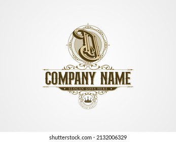 letter D luxury vintage monogram