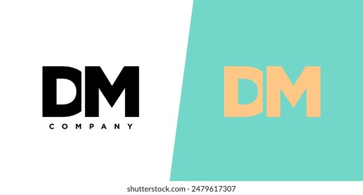 Letter D and M, DM logo design template. Minimal monogram initial based logotype.