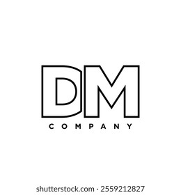 Letter D and M, DM logo design template. Minimal monogram initial based logotype.