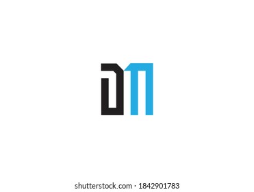 Plantilla de vectores de diseño con logotipo D M de la letra. Diseño de logotipo de letra DM