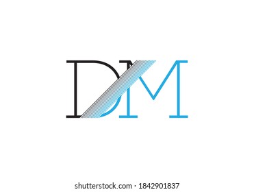 Letter D M Logo Design Vector Template. DM Letter Logo Design