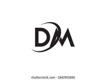 Letter D M Logo Design Vector Template. DM Letter Logo Design