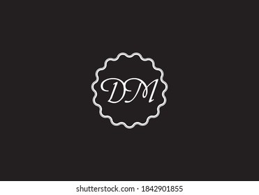 Plantilla de vectores de diseño con logotipo D M de la letra. Diseño de logotipo de letra DM