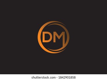 Letter D M Logo Design Vector Template. DM Letter Logo Design