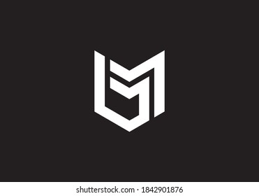 Plantilla de vectores de diseño con logotipo D M de la letra. Diseño de logotipo de letra DM