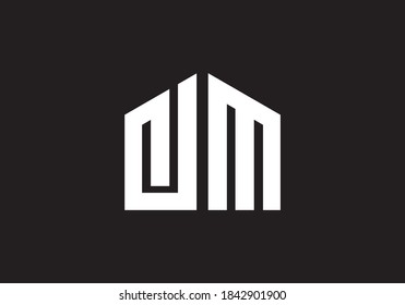 Plantilla de vectores de diseño con logotipo D M de la letra. Diseño de logotipo de letra DM