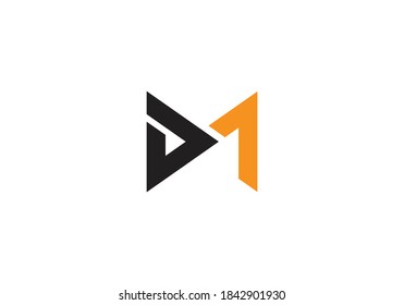 Plantilla de vectores de diseño con logotipo D M de la letra. Diseño de logotipo de letra DM