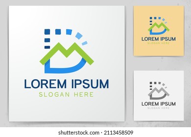 letter D and M logo Designs Inspiration Isolated on White Background