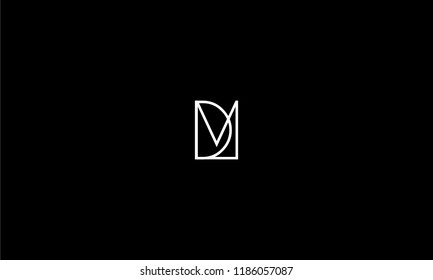LETTER D AND M LOGO WITH NEGATIVE SPACE EFFECT FOR LOGO DESIGN OR ILLUSTRATION USE