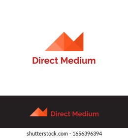 letter d and m make from triangle - abstract logo design template