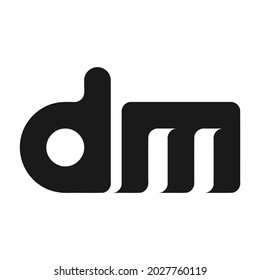 letter 'd' and 'm' simple initial logo