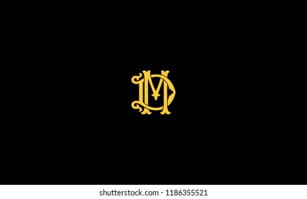 LETTER D AND M VINTAGE LOGO FOR ILLUSTRATION OR LOGO DESIGN USE