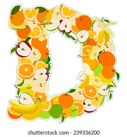 Letter B Made Fruits Vector Illustration Stock Vector (Royalty Free ...