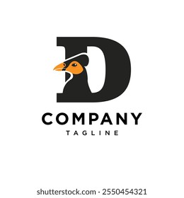 Letter D Maleo Bird Logo Icon Vector