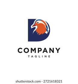 Letter D Mandarin Duck Logo Icon Vector