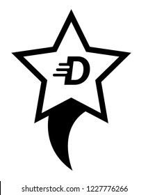 letter D and map pin. logo concept. Designed for your web site design, logo, app, UI