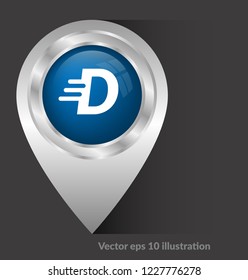 letter D and map pin. logo concept. Designed for your web site design, logo, app, UI