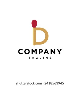 
Letter D Match Stick logo icon vector template.eps