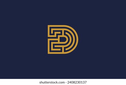 letter d with maze logo icon design vector design template inspiration