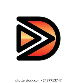 Letter D Media Play Technology Modern Business Icon Creative Design Logo