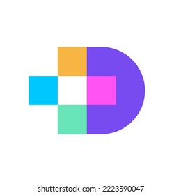 Letter D medical pixel modern logo design