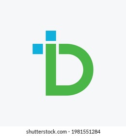 Letter D Medical vector design illustration