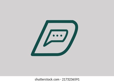 Letter D and Message logo, perfect use for application, logo, icon,