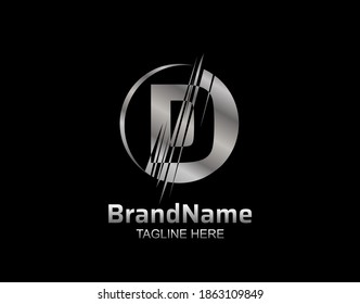 Letter D Metal Disc Icon Design. This logo is perfect for industrial factory, automotive, technology, website, digital, mechanic, wheel.
