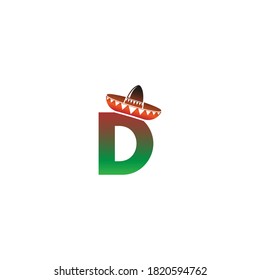 Letter D Mexican hat concept design illustration