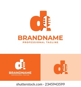 Letter D Microphone Logo, suitable for business related to Microphone with D initial.