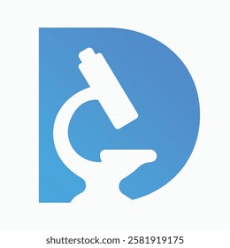 Letter D Microscope Symbol For Medical Experiment Sign