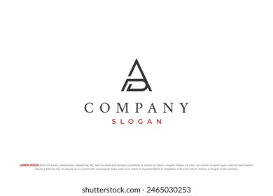 letter a and d minimal logo
