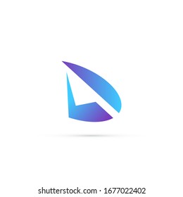 "letter D". Minimalist, simple, digital and modern logo design.