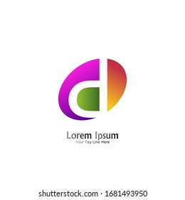 "letter D". Minimalist, simple, digital and modern logo design.