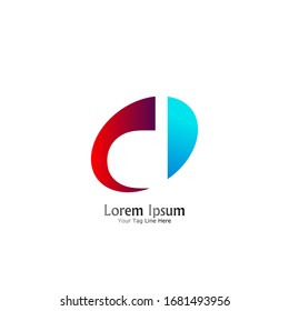 "Buchstabe D". Minimalistisches, einfaches, digitales und modernes Logo-Design.