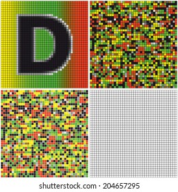 Letter D (mixed mosaic with empty cells)