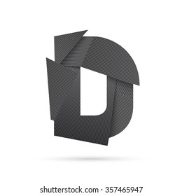 Letter D. Modern abstract alphabet.