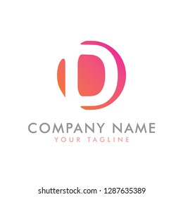 Letter D Modern Circle Shape Logo Design