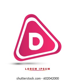 Letter D. Modern concept. elegant and simple typographic. Gradient pink