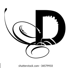 Letter D - Modern Initial