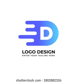 Diseño de logotipo moderno de la letra D. Logo para empresas, organizaciones, comunidades y otros logotipos