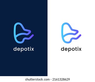 letter d modern logo design template