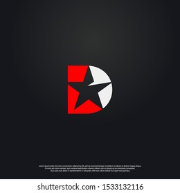 Letter D modern Logo icon monogram design. Vector graphic design template element. black background.