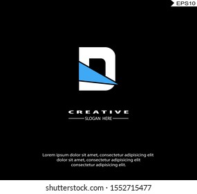 Letter D modern Logo icon monogram design. Vector graphic design template element. black background.