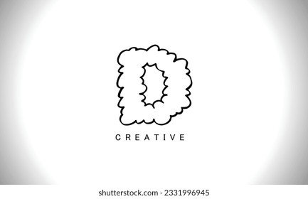 Elemento de plantilla de diseño de logotipo de forma moderna de la letra D