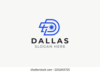 Letter D Modern Stylish and Simple Geometric Badge Logo for Brand Identity
