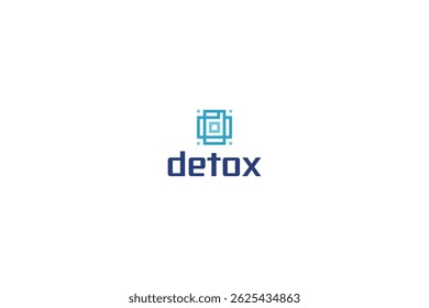 Letter d modern technological pixel detox logo